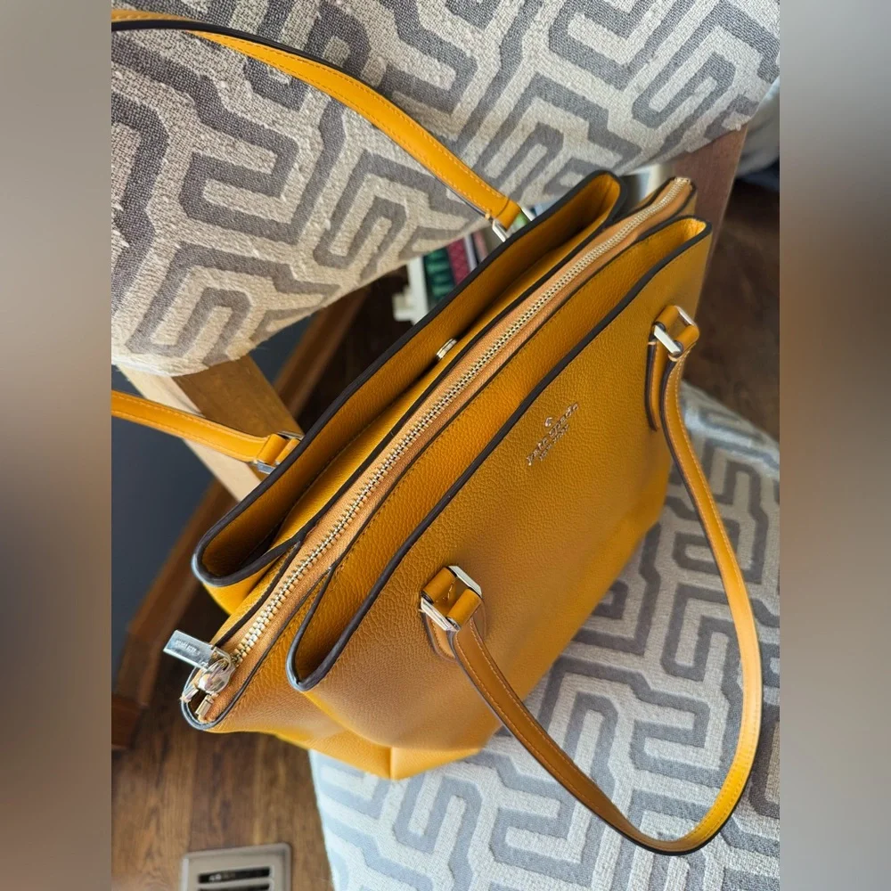 Kate Spade Kayla triple compartment Tote - Mustard Yellow